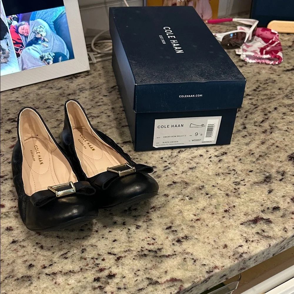 Cole Haan Women's Black Emory bow ballet flats Flats with Bow Accent size 9 - Picture 1 of 7